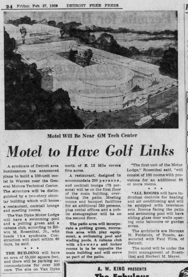 Executive Inn Motel - Feb 27 1959 Opening Announcement